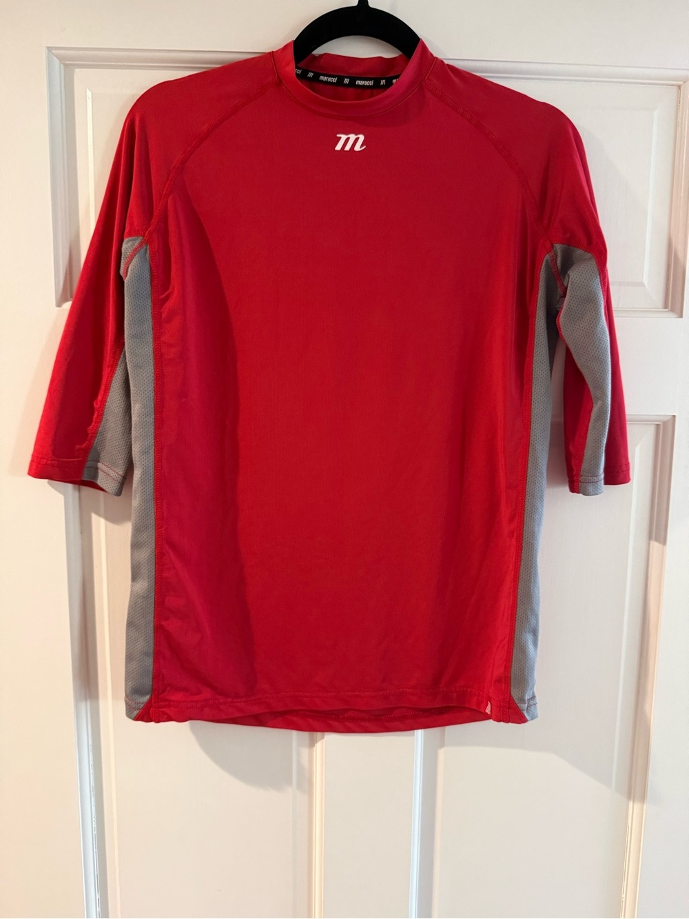 Marucci Youth Compression Athletic Shirt Red/Gray – Size YM